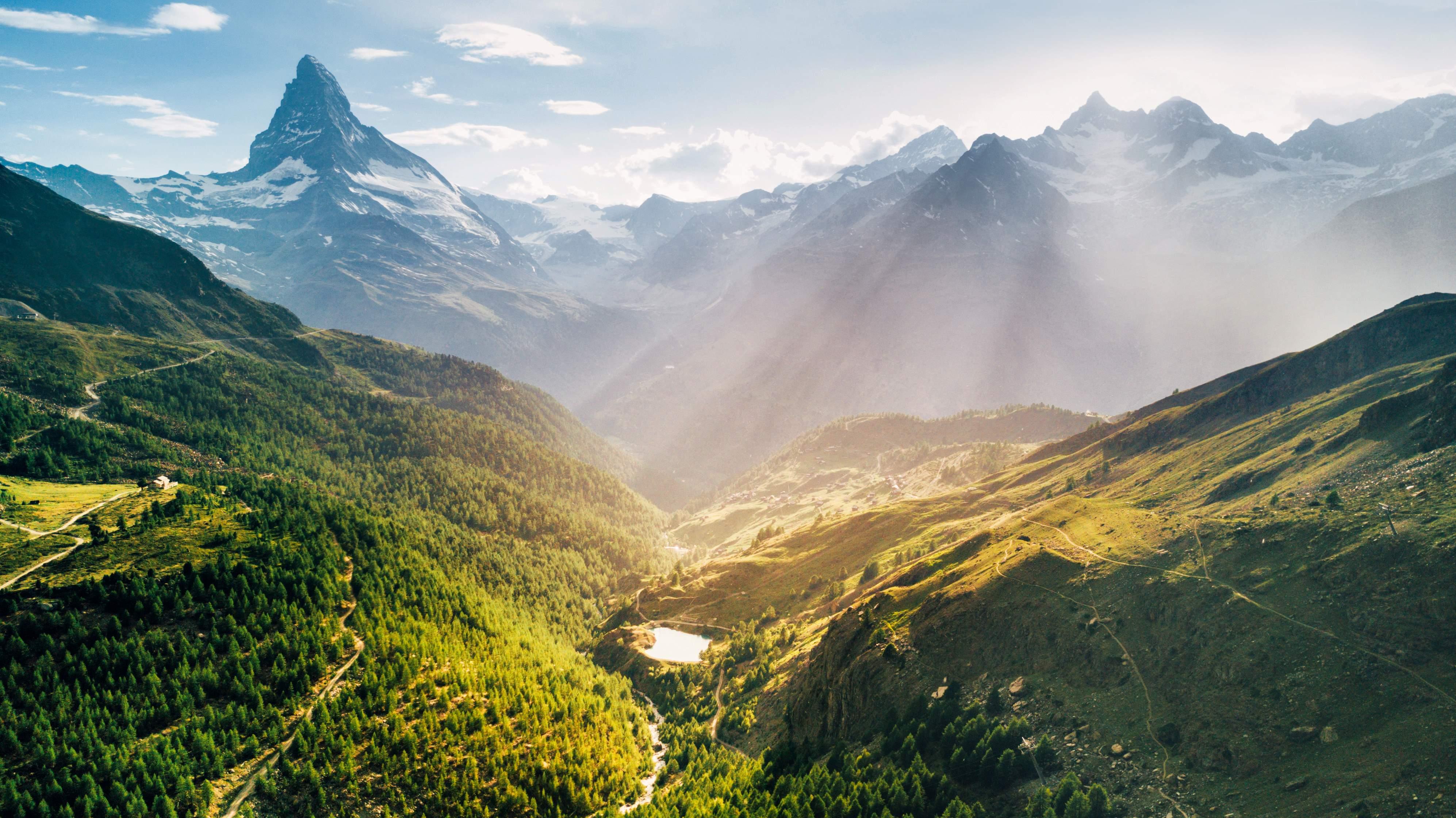 Swiss mountainous landscape