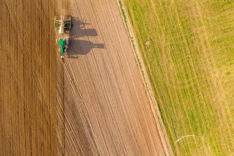 Field being ploughed from above © eugenegg, Adobe stock